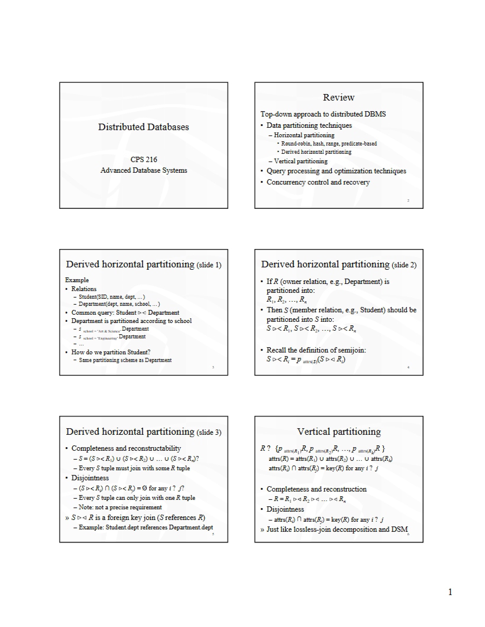 Distributed DB Systems