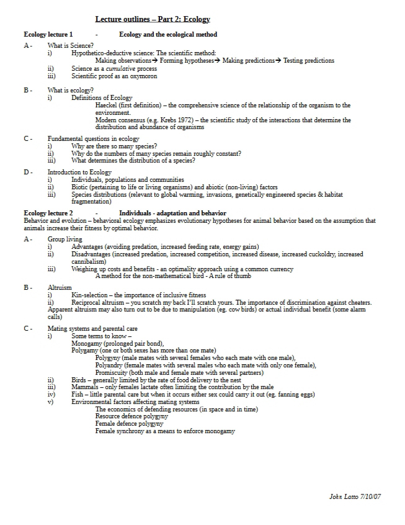 Lecture Capture Notes