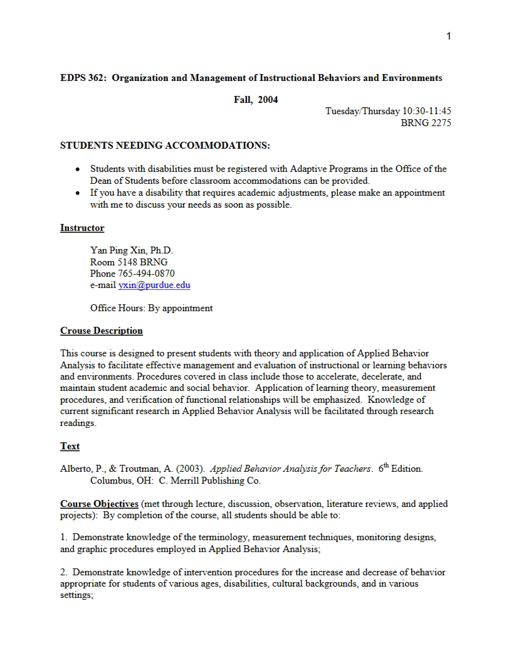 Syllabus - 5 Pages