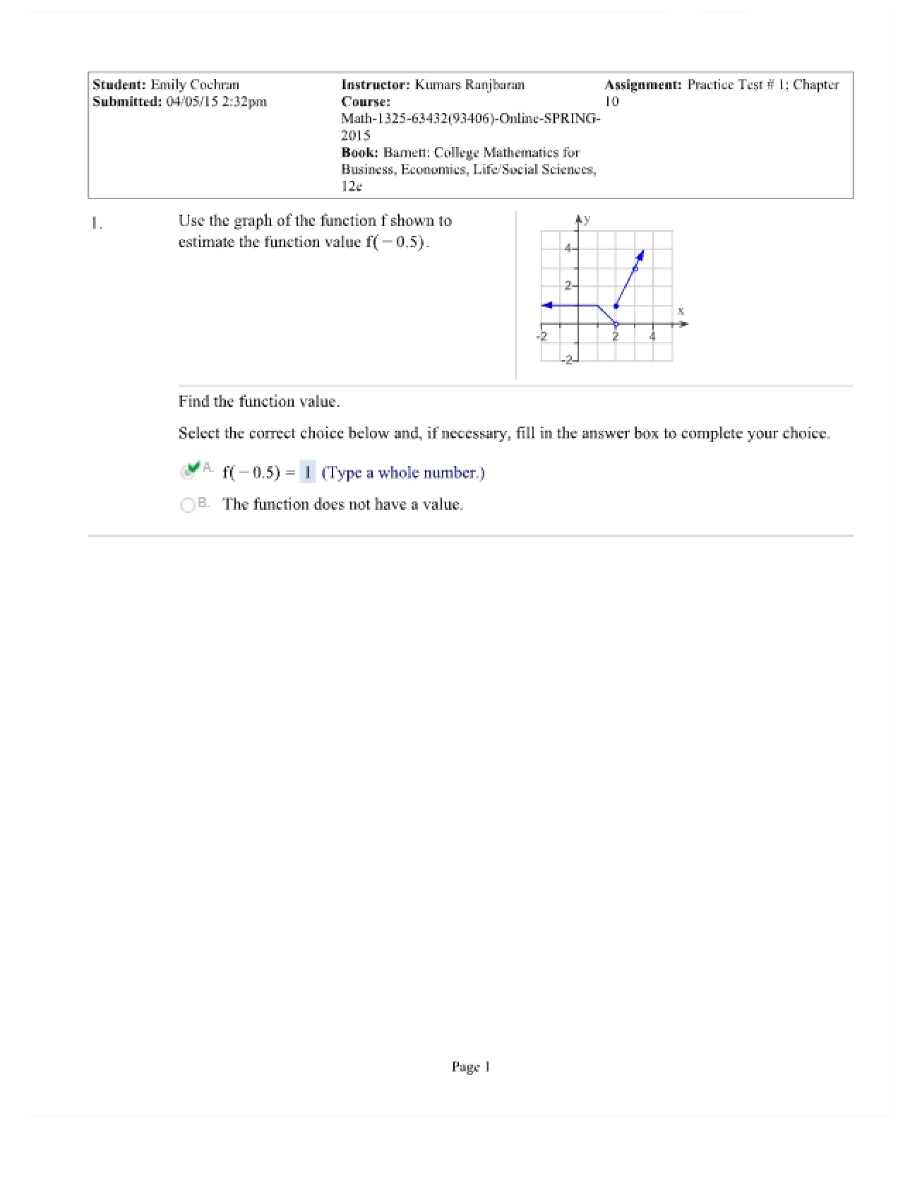 Practice Test One Attempt Two