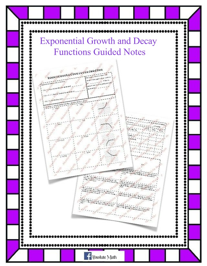 Guided Notes for Exponential Growth and Decay Functions