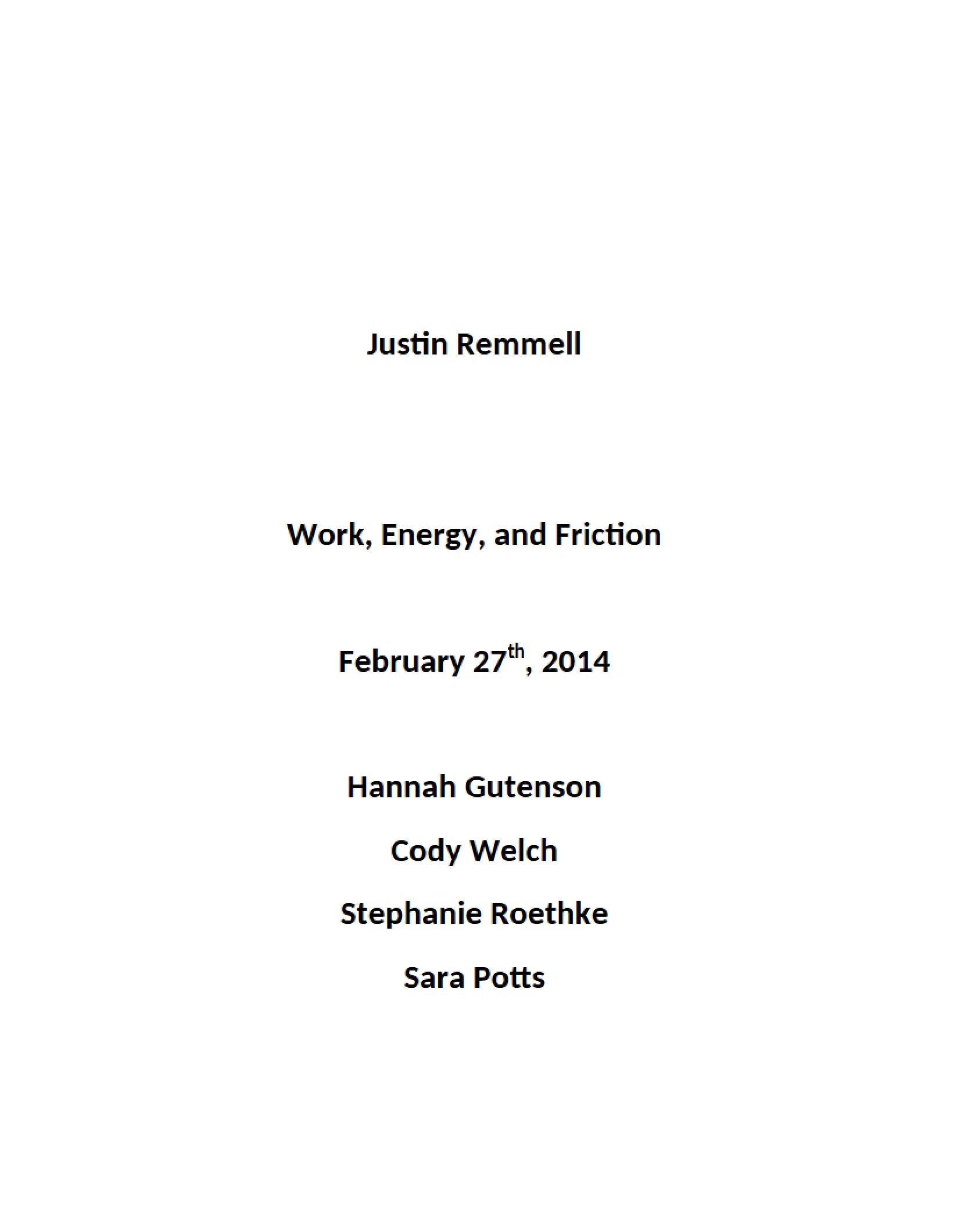 Friction, Energy, and Work