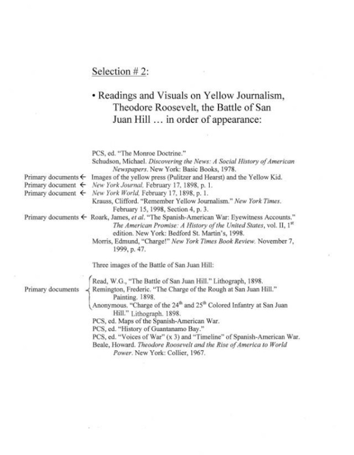 Yellow Journalism, Roosevelt, and San Juan Hill Readings