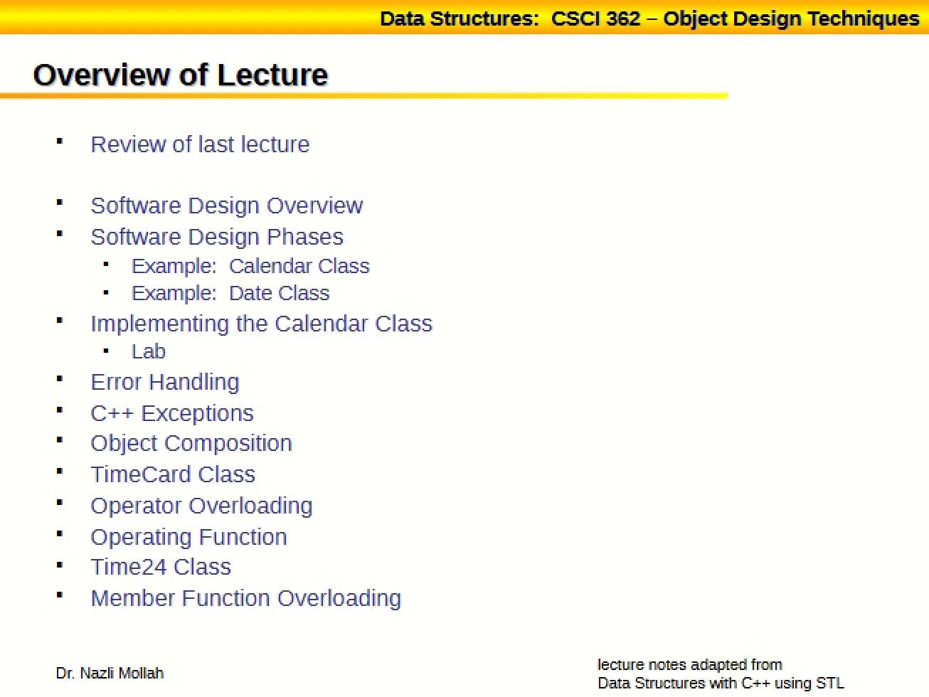 Structures of Data