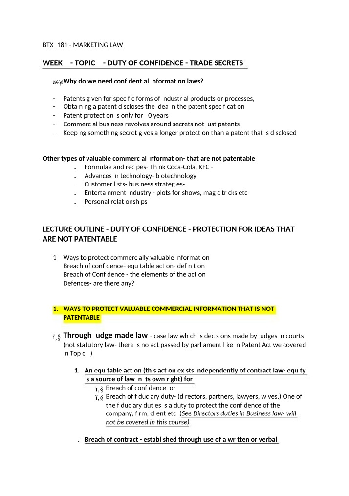 Protecting Trade Secrets and Valuable Information - Duty of Confidence