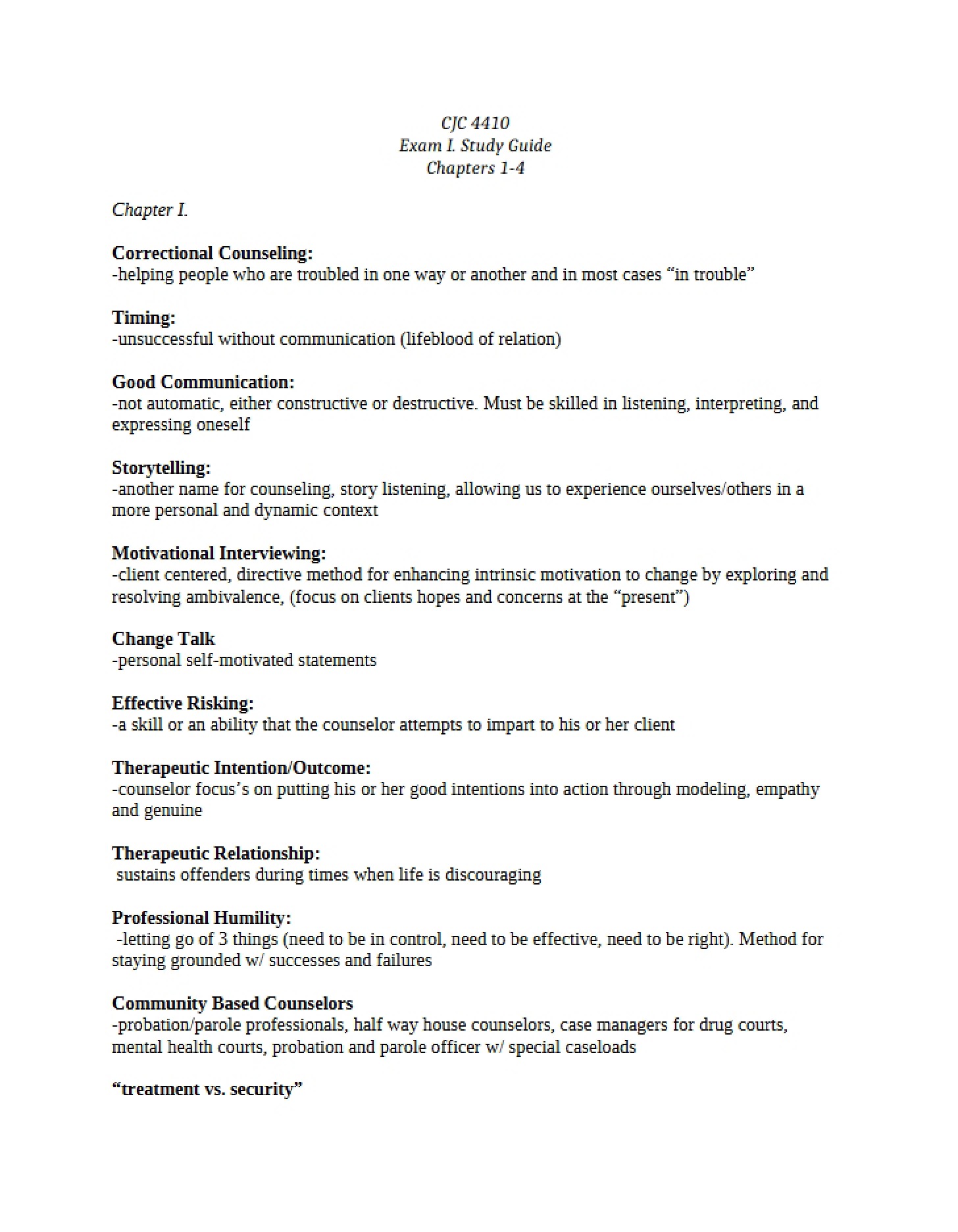 First Examination