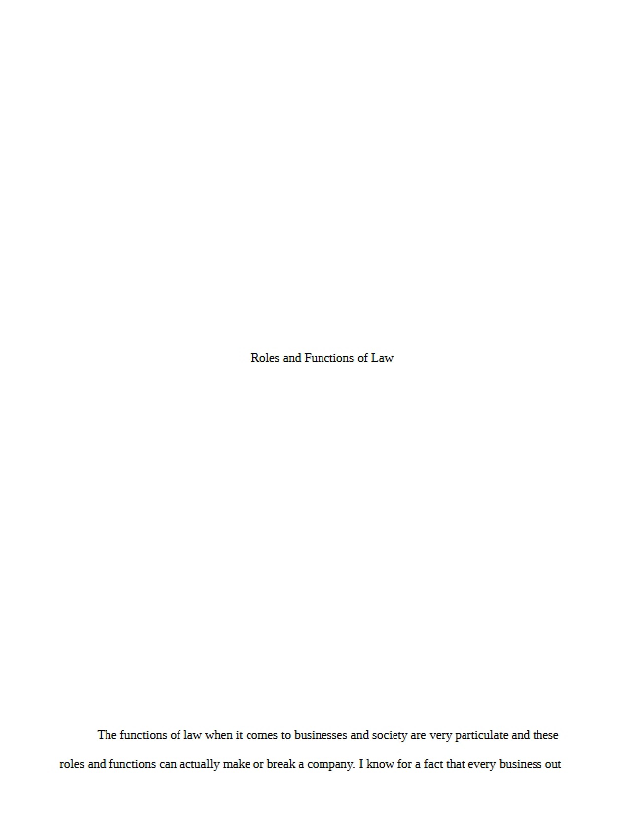 Legal Roles and Functions