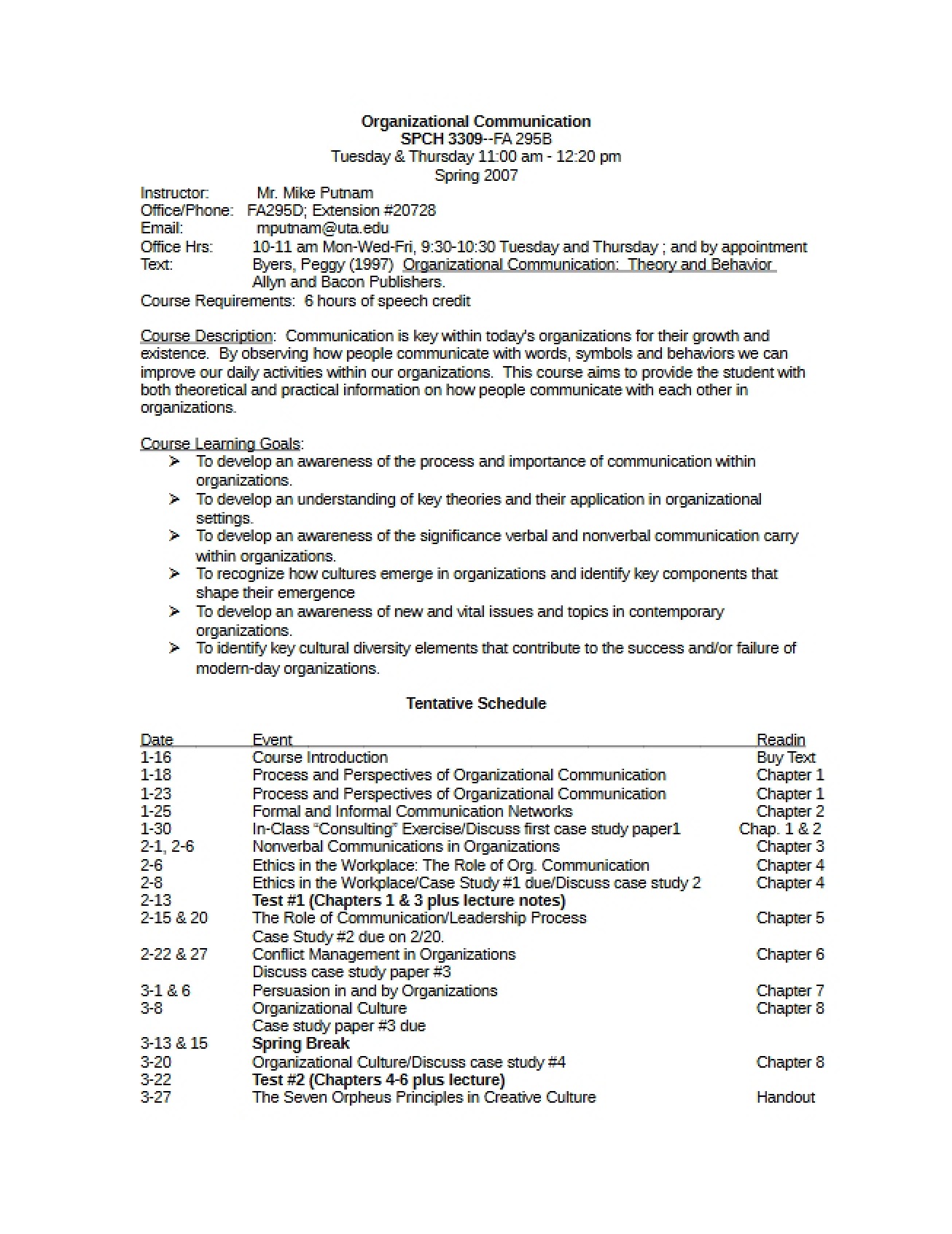 Syllabus COMS 3309