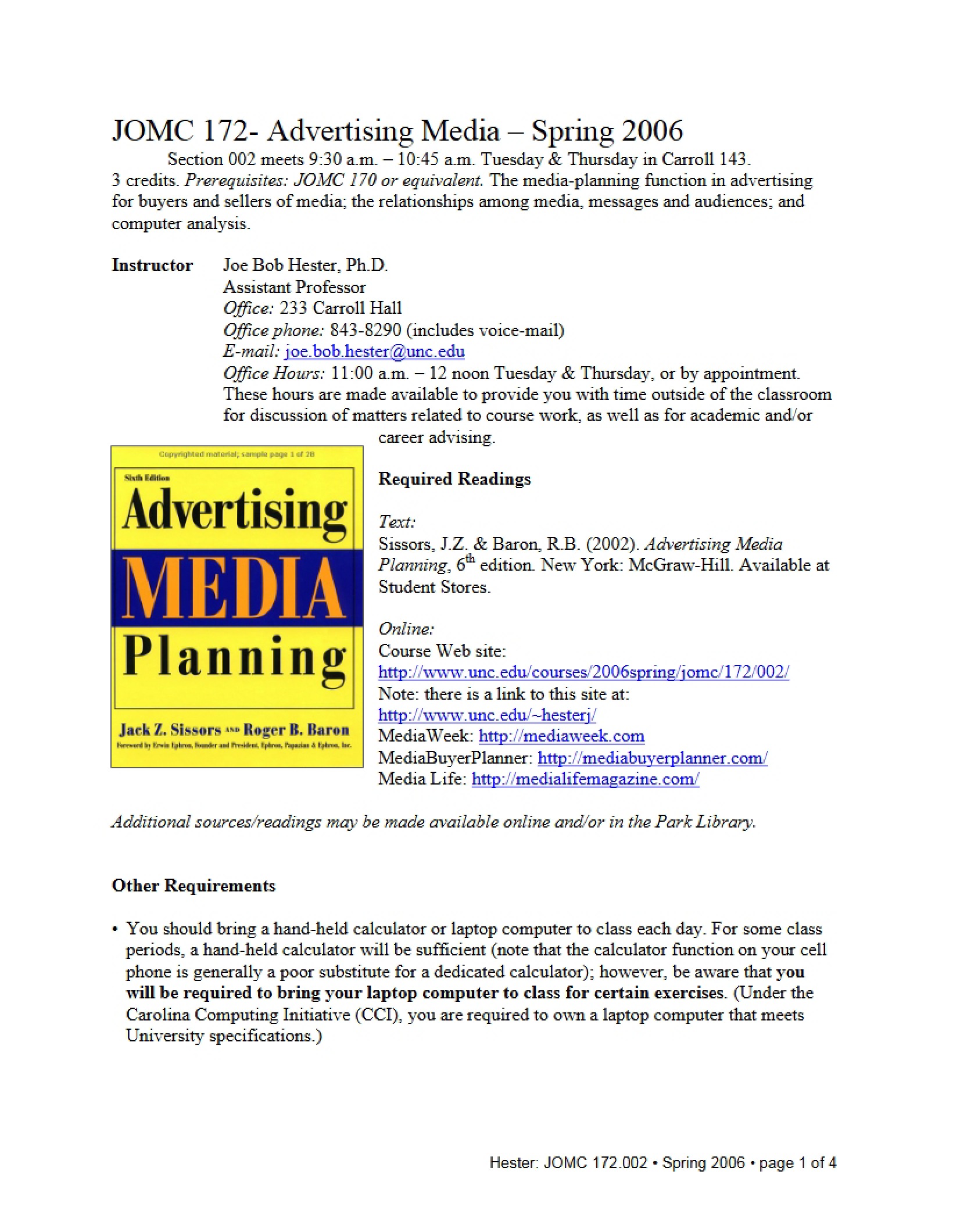 Course Syllabus