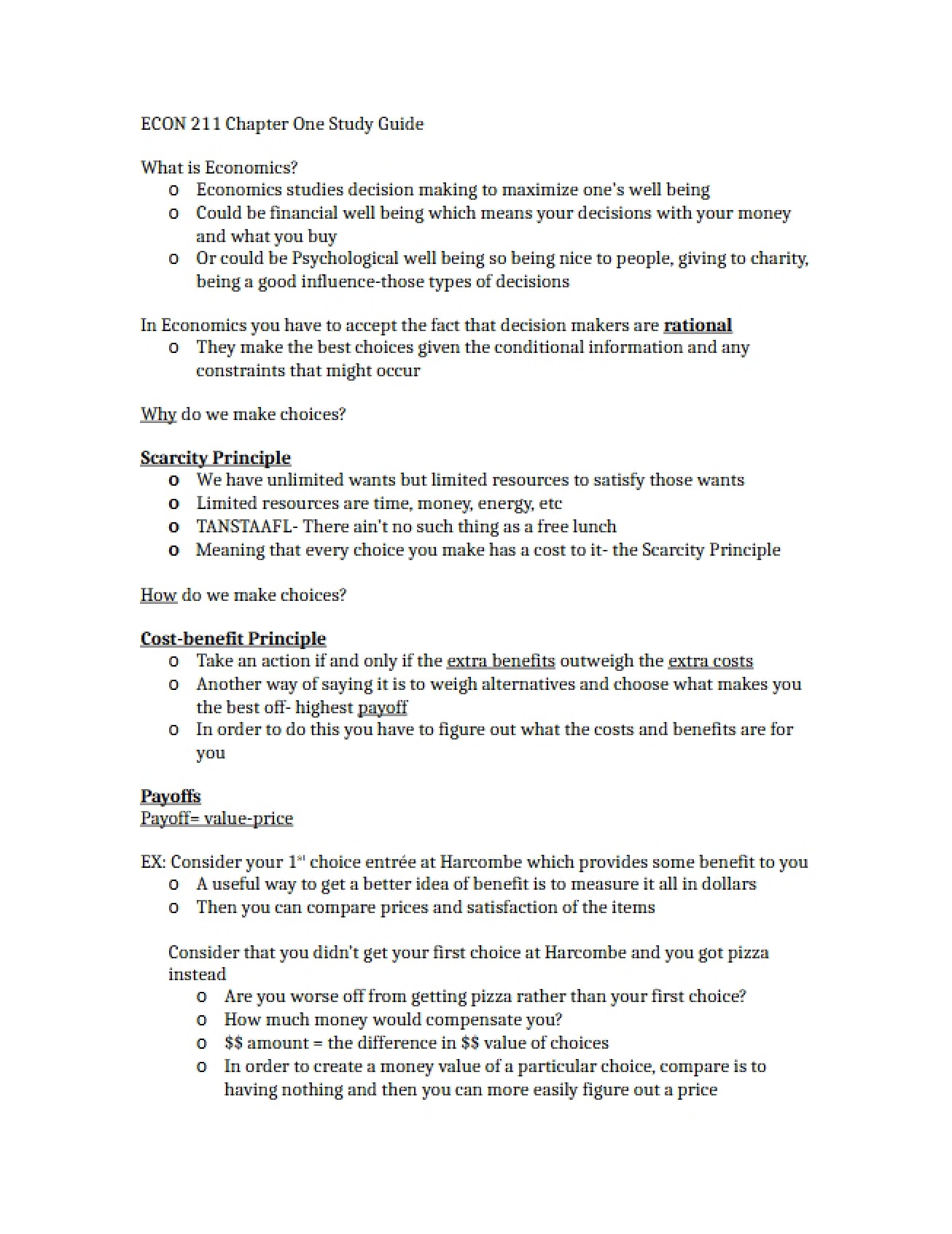 Lecture Notes for Chapter One