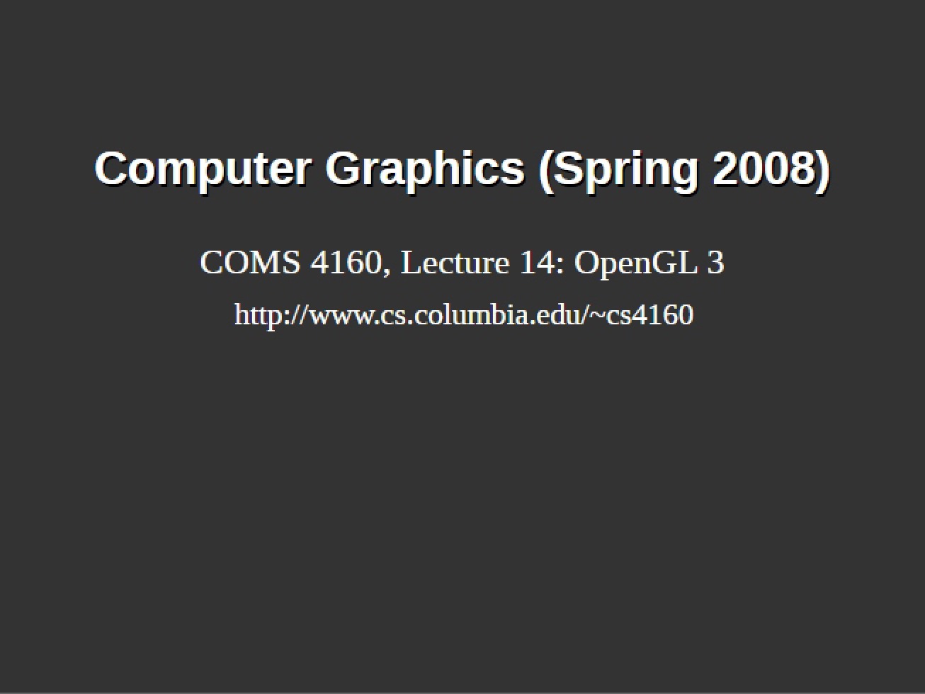 Third OpenGL Lecture Notes
