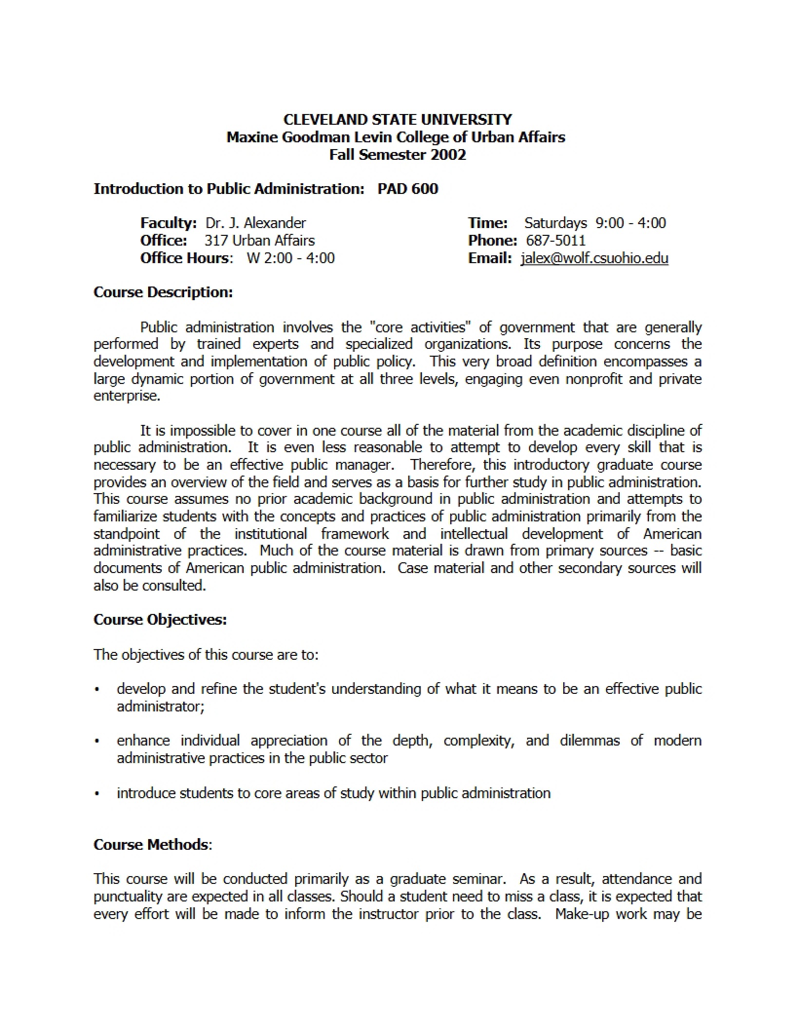Syllabus PAD 600
