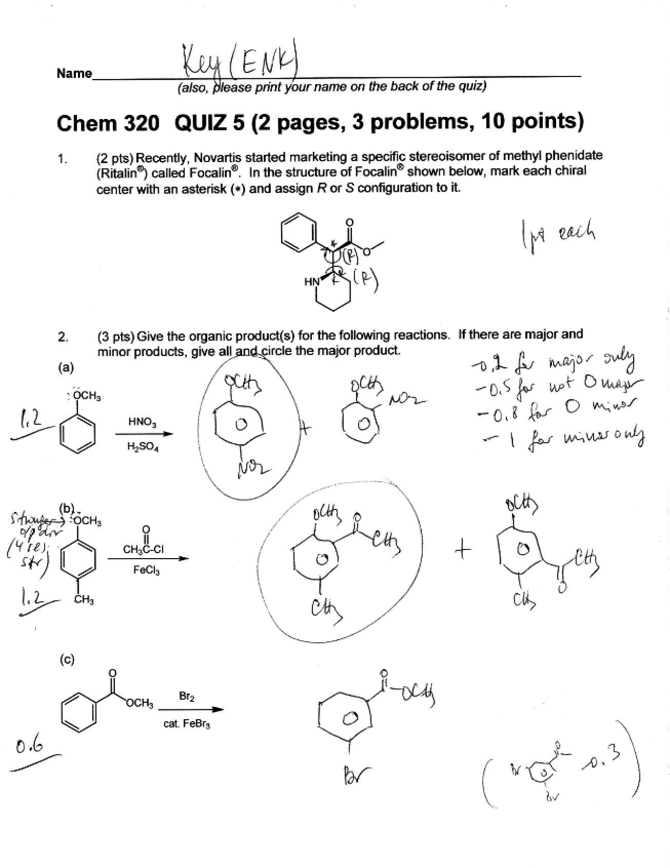 Elementary Organic Chemistry - Quiz 5 Solutions