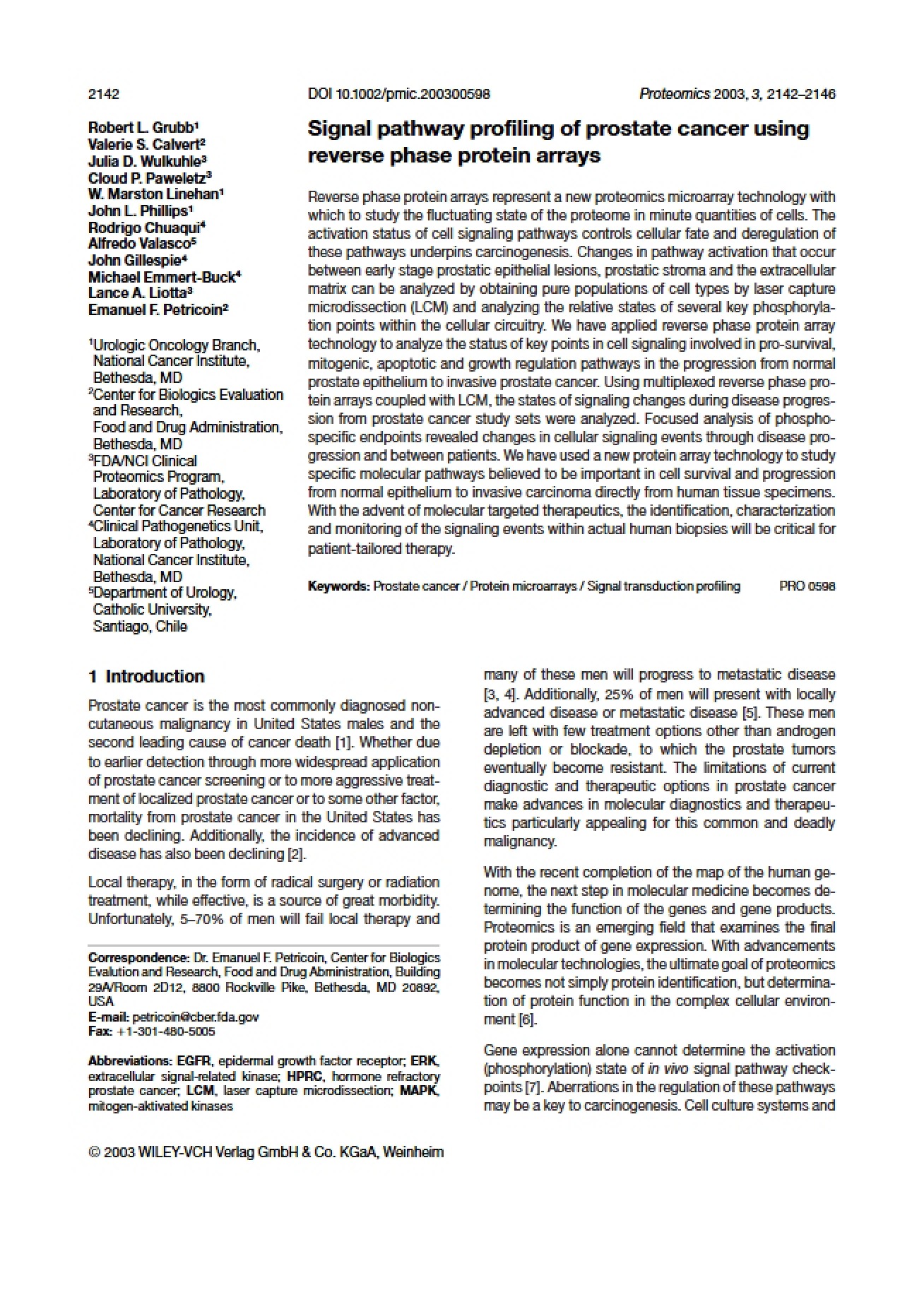 Microarray of Prostate Signaling