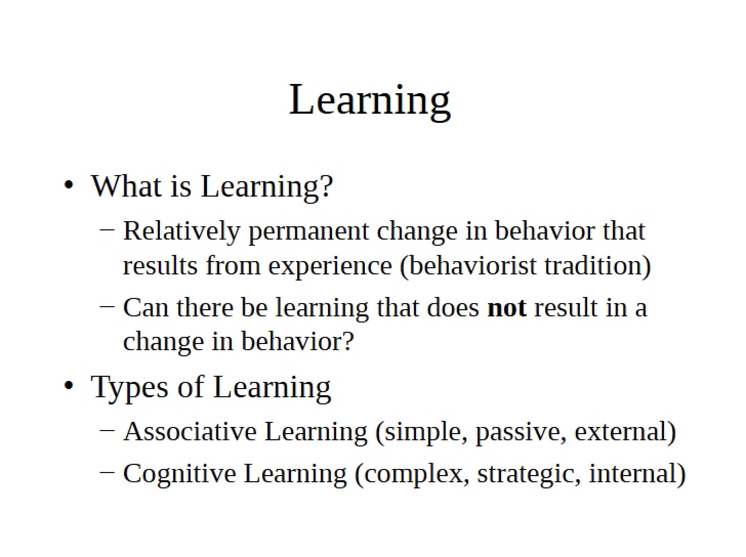 Psychology of Learning