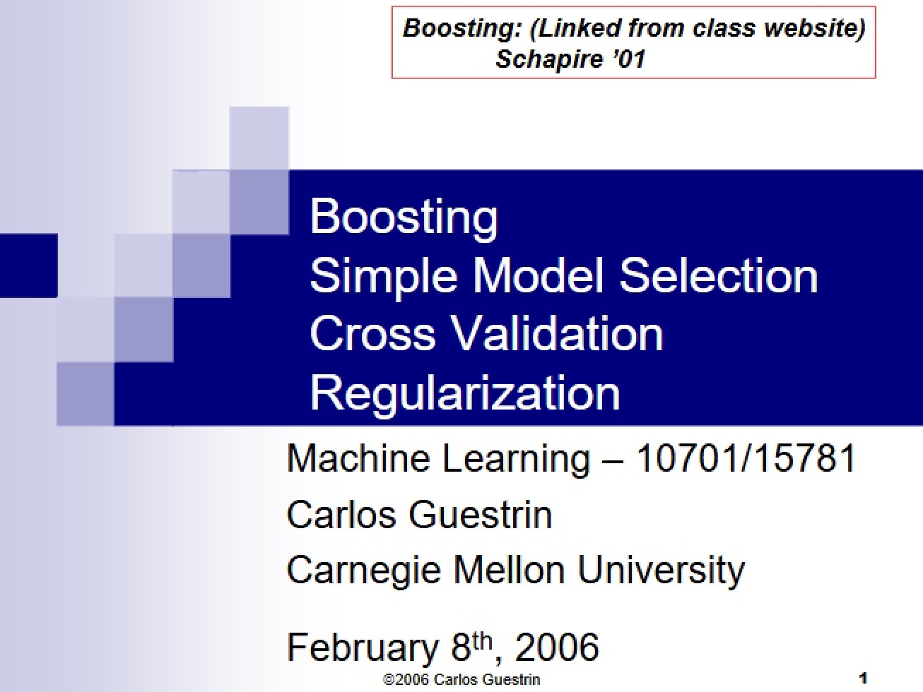 Regularization and Cross Validation in Boosting