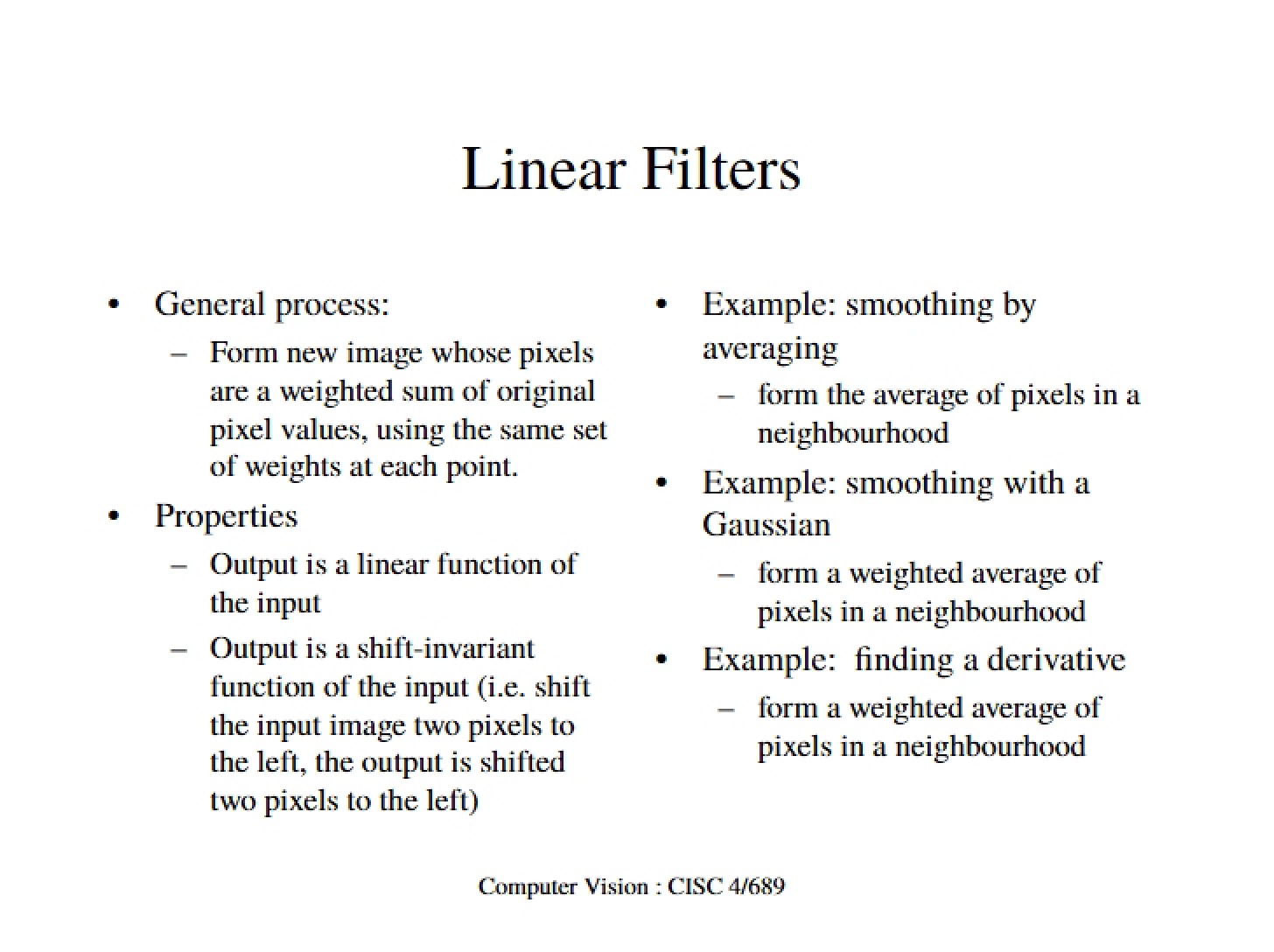 Filters (Linear)