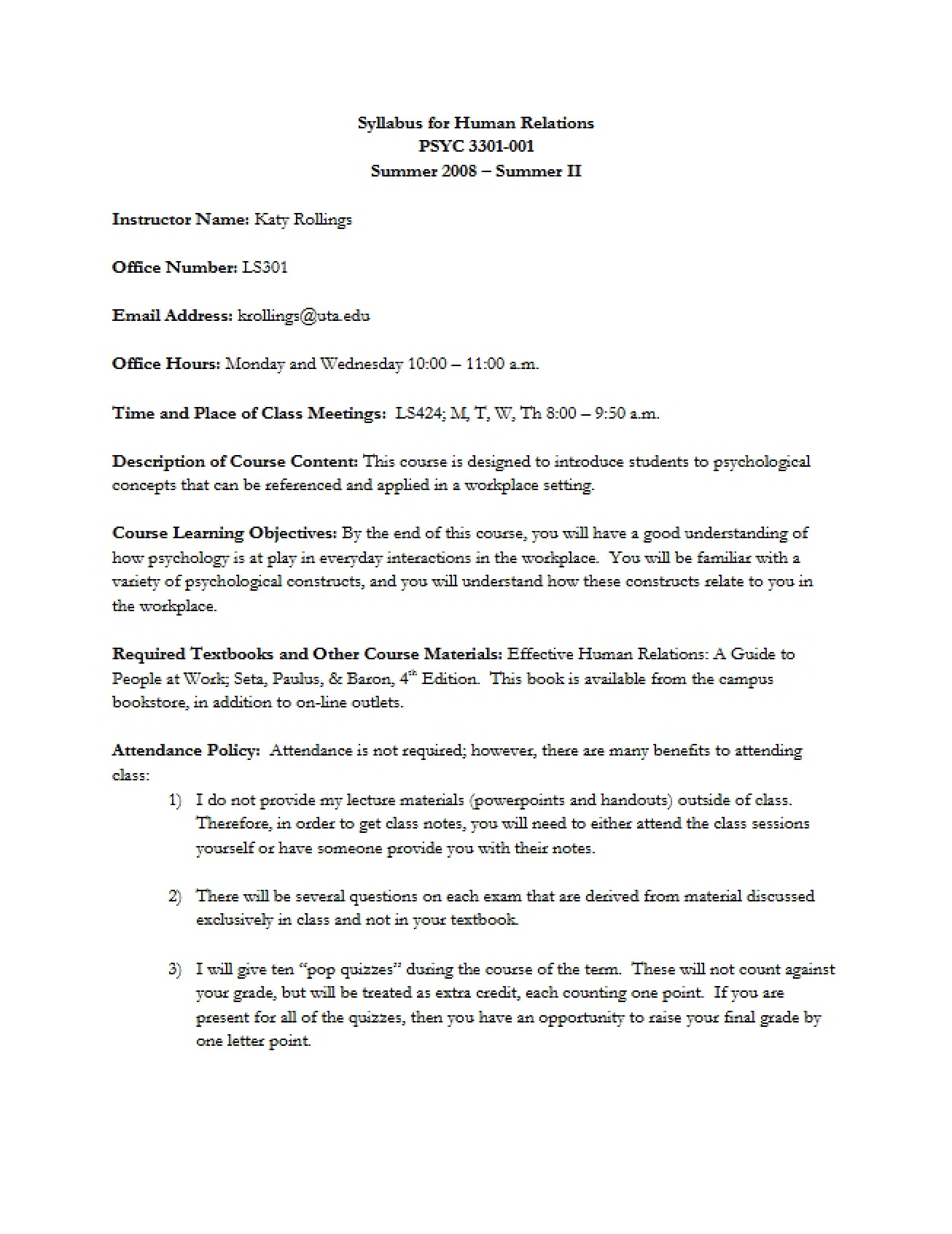 Syllabus Web Page
