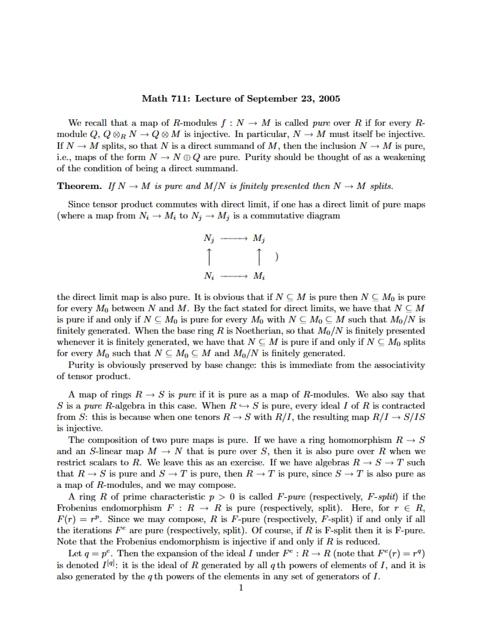 Lecture Notes 1