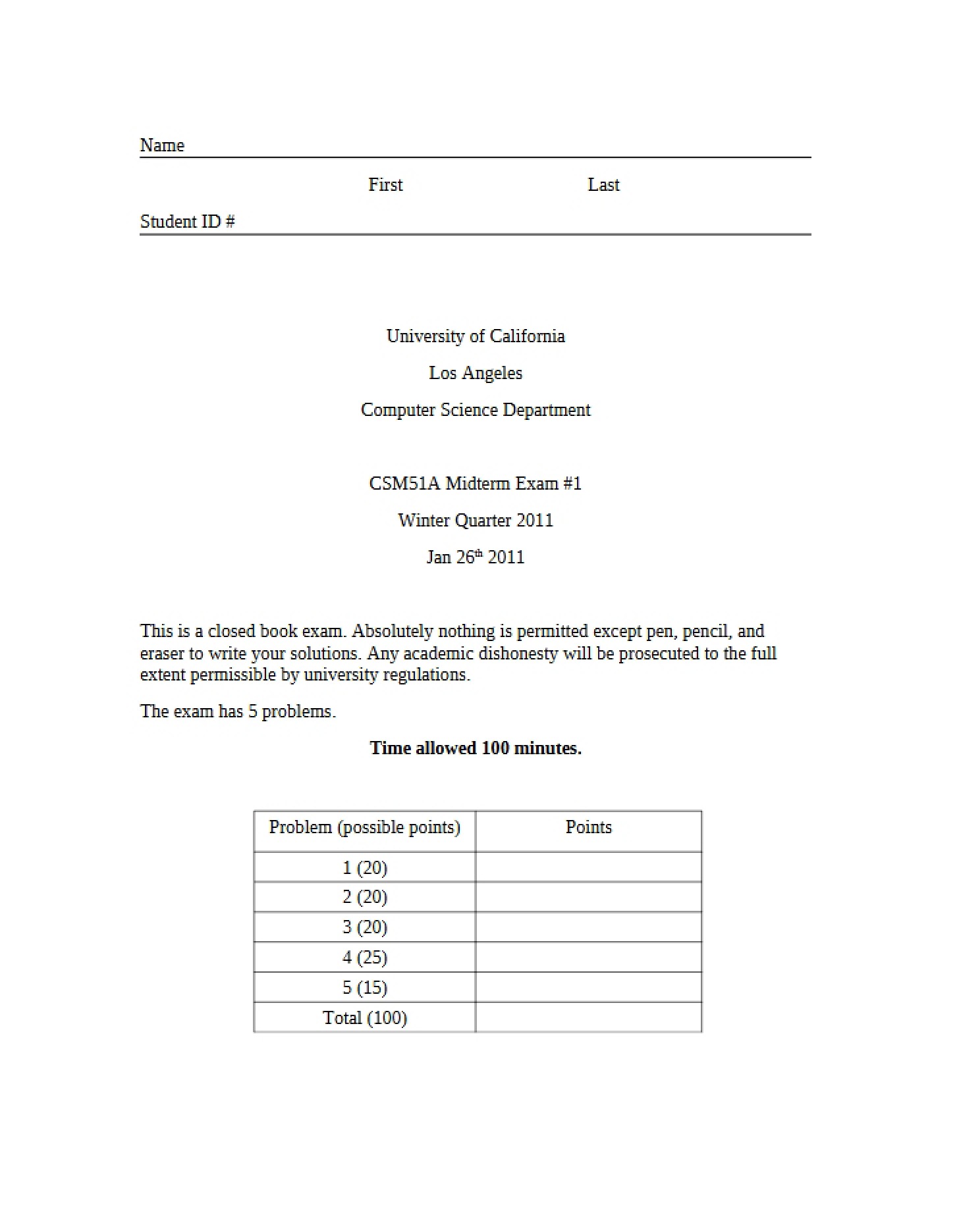Midterm 1 (Winter 11)