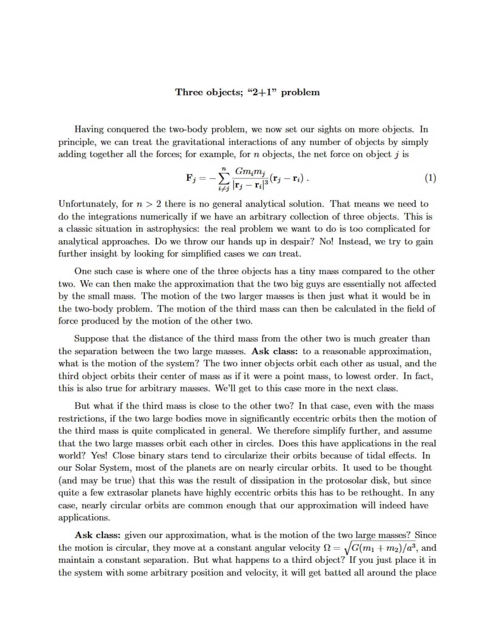 2+1 Object Problem