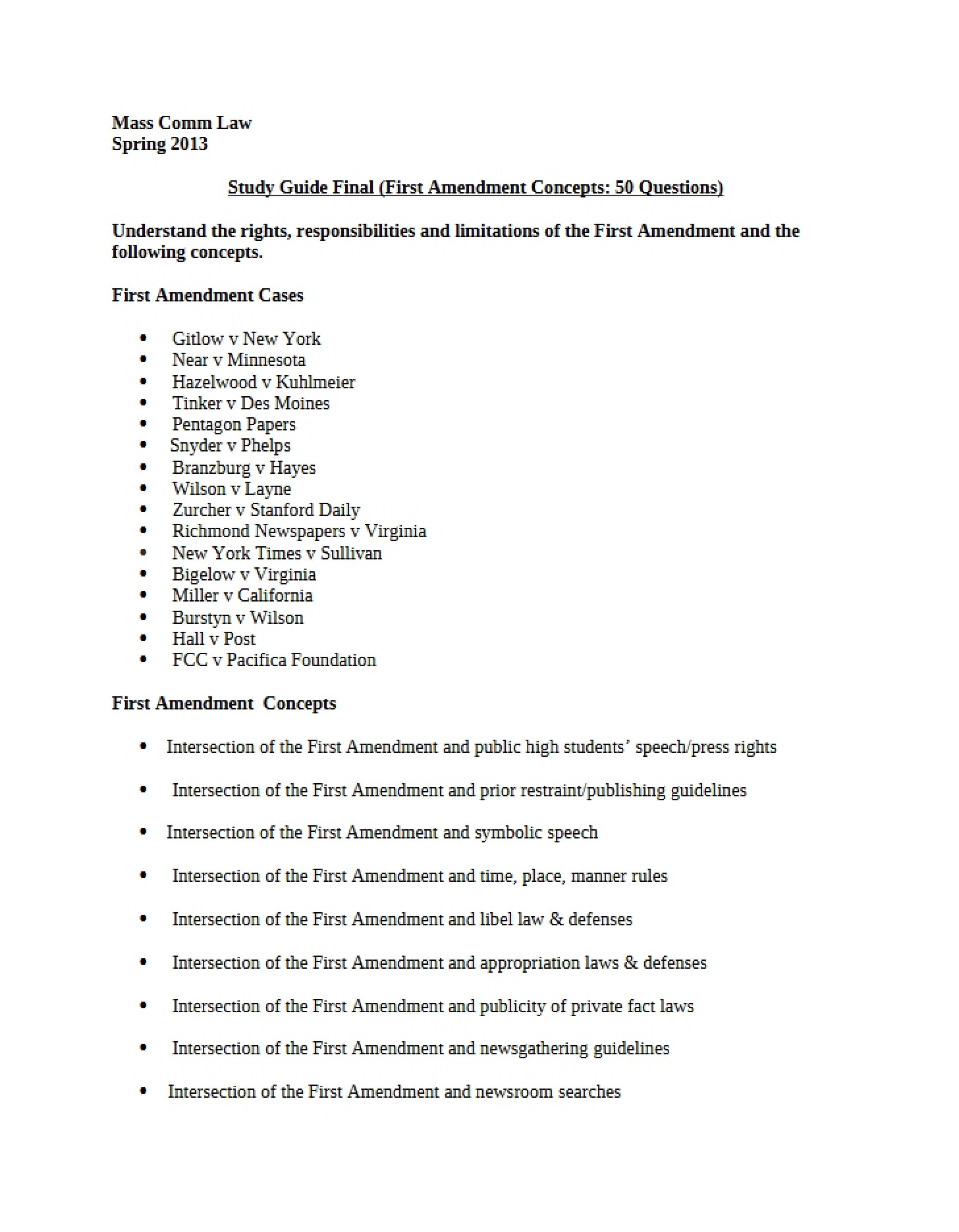 Final Exam Guide