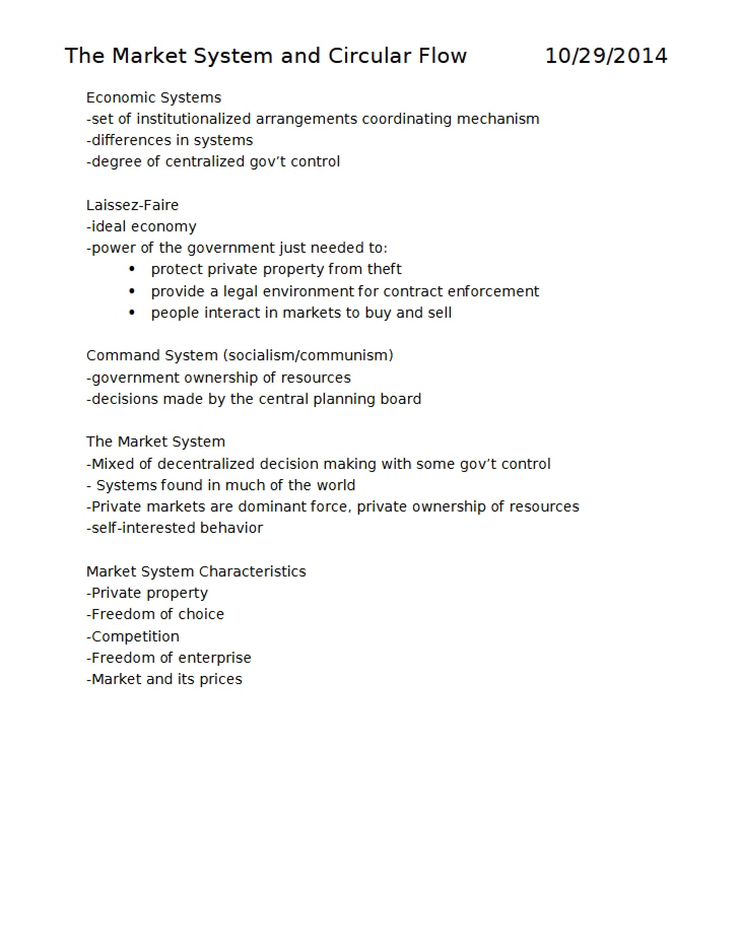 Market System & Circular Flow