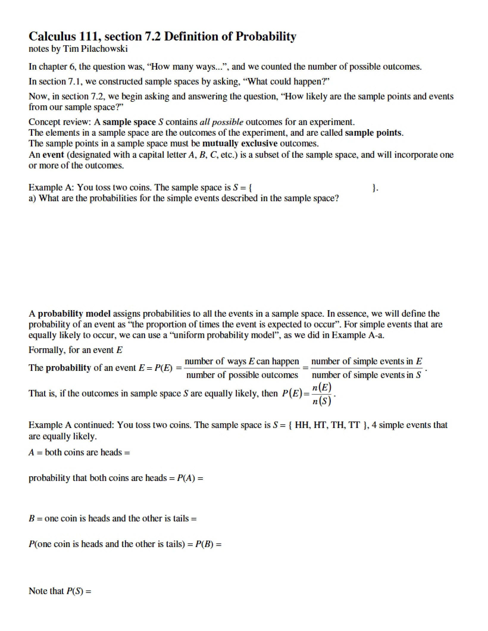 Defining Probability