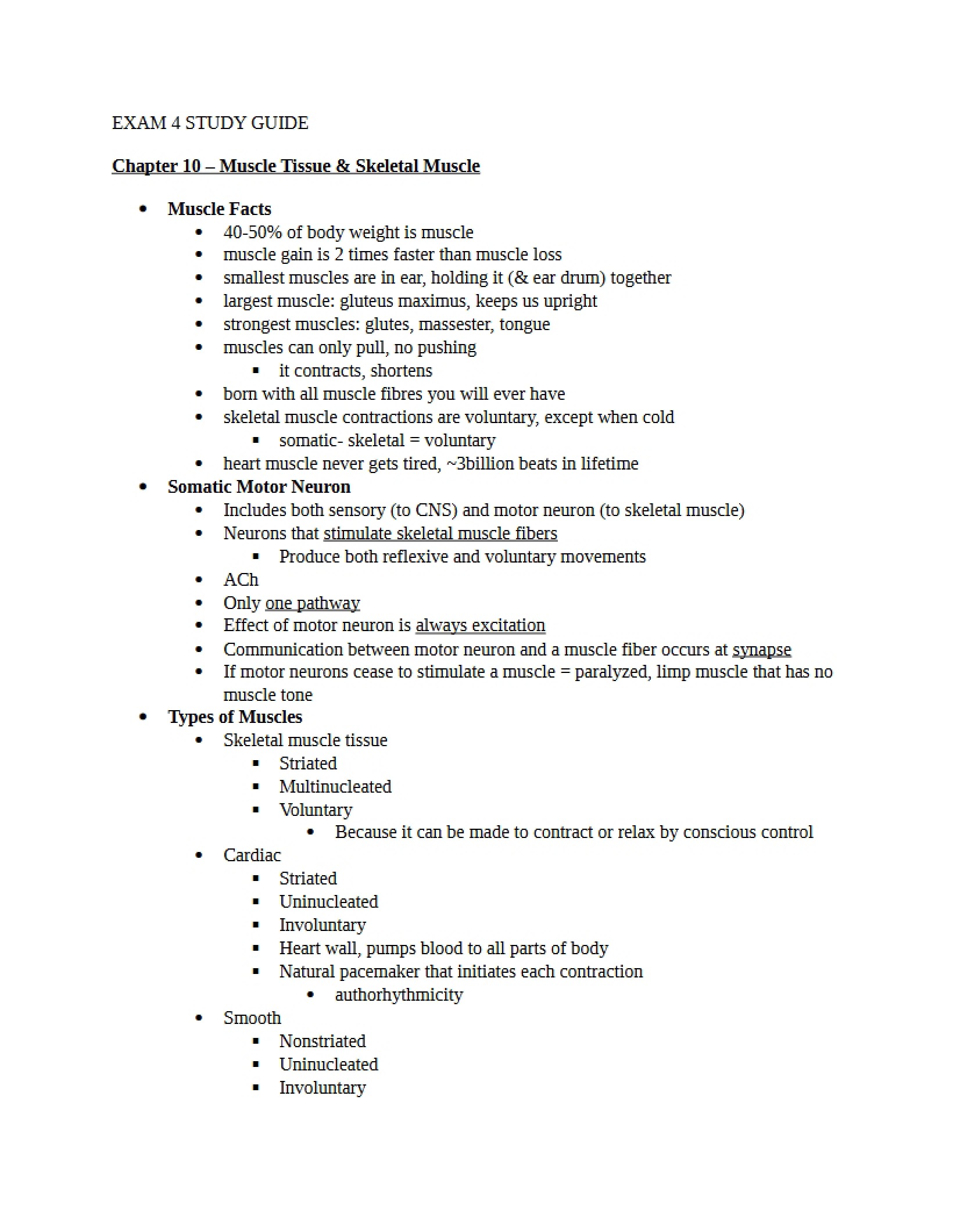 Guide for Exam Four