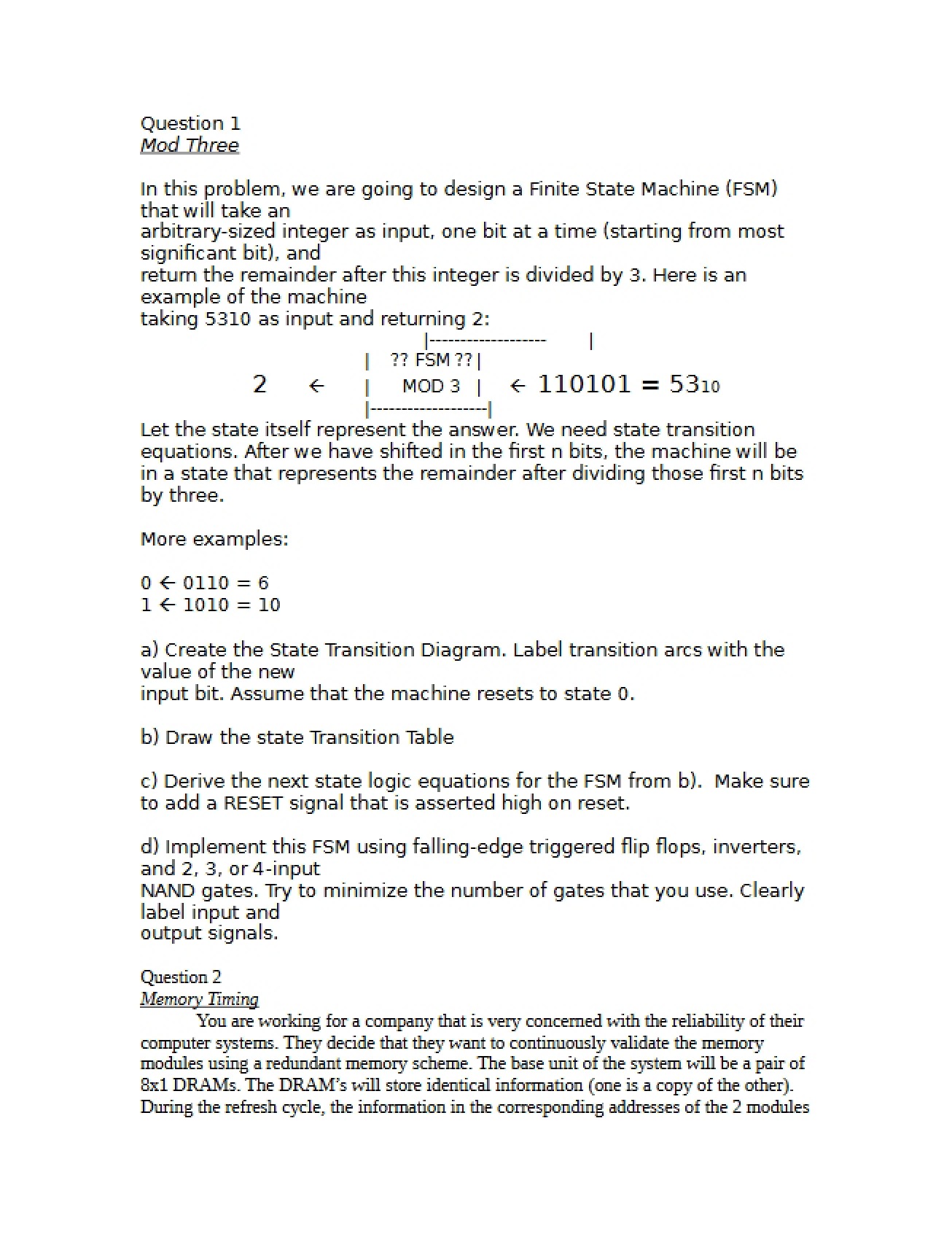 Problem Assignment
