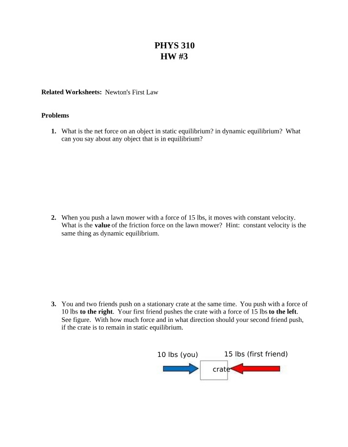 Conceptual Physics - Homework 3