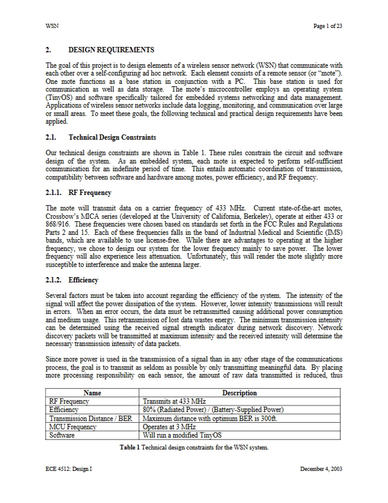 Constraints Technical Design