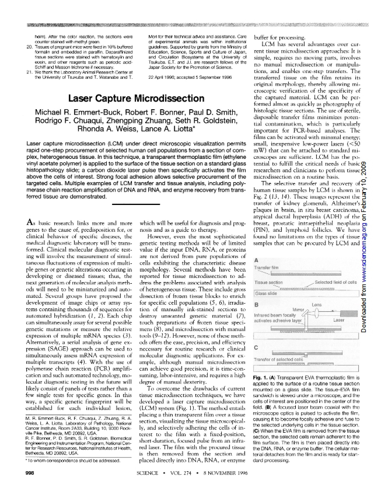Microdissection via Laser Capture