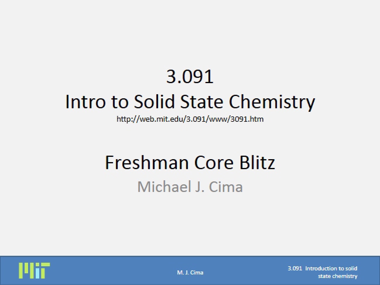 Solid State Chemistry Introduction