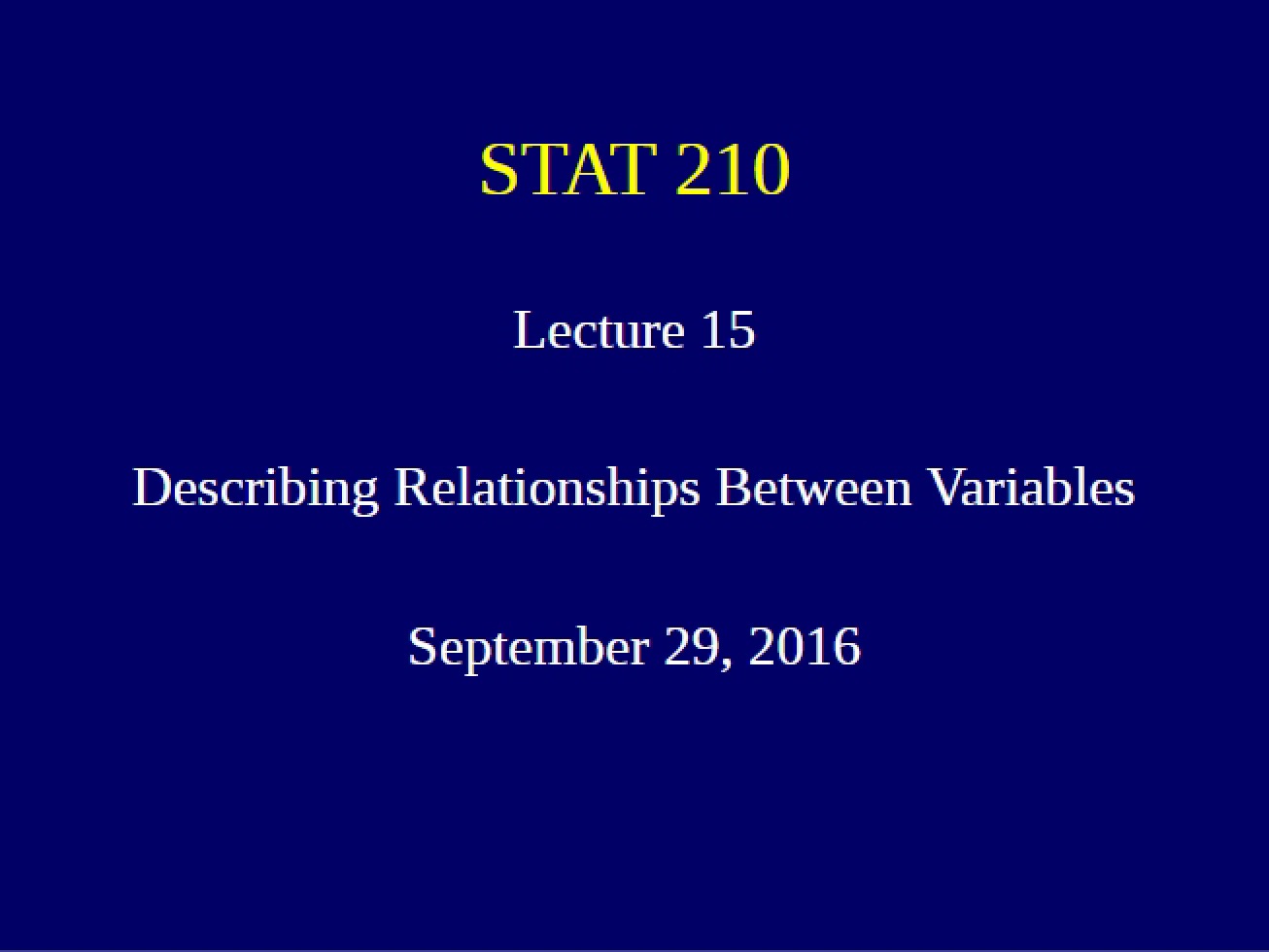 Lecture Fifteen Part Two