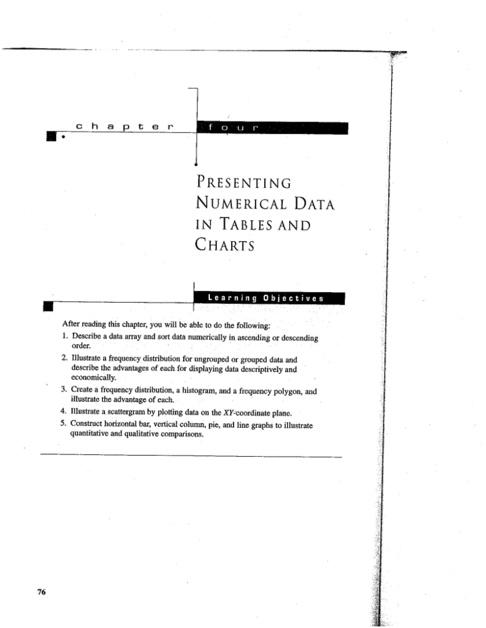 Charts and Tables for Numerical Data Presentation