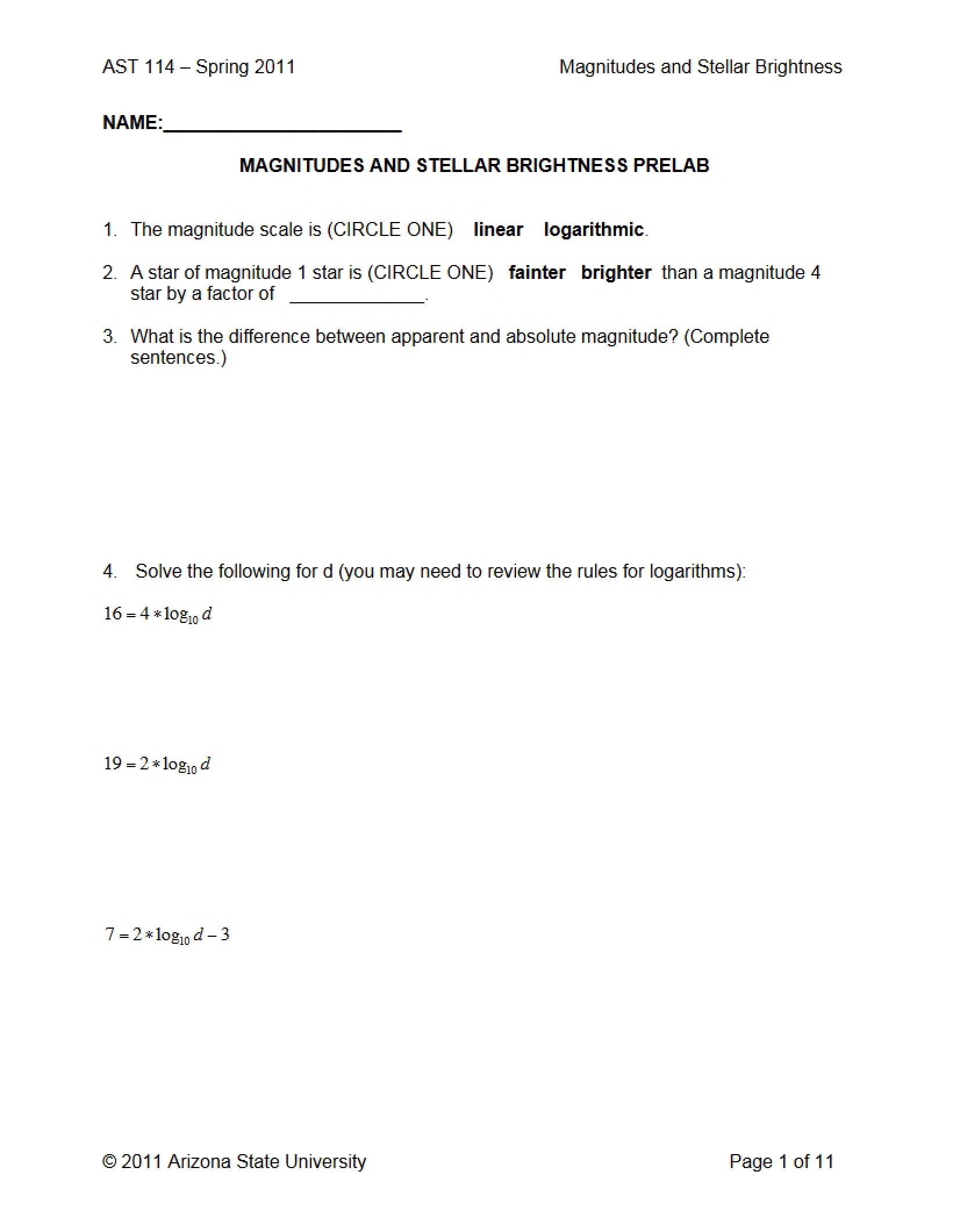 Magnitudes Physics
