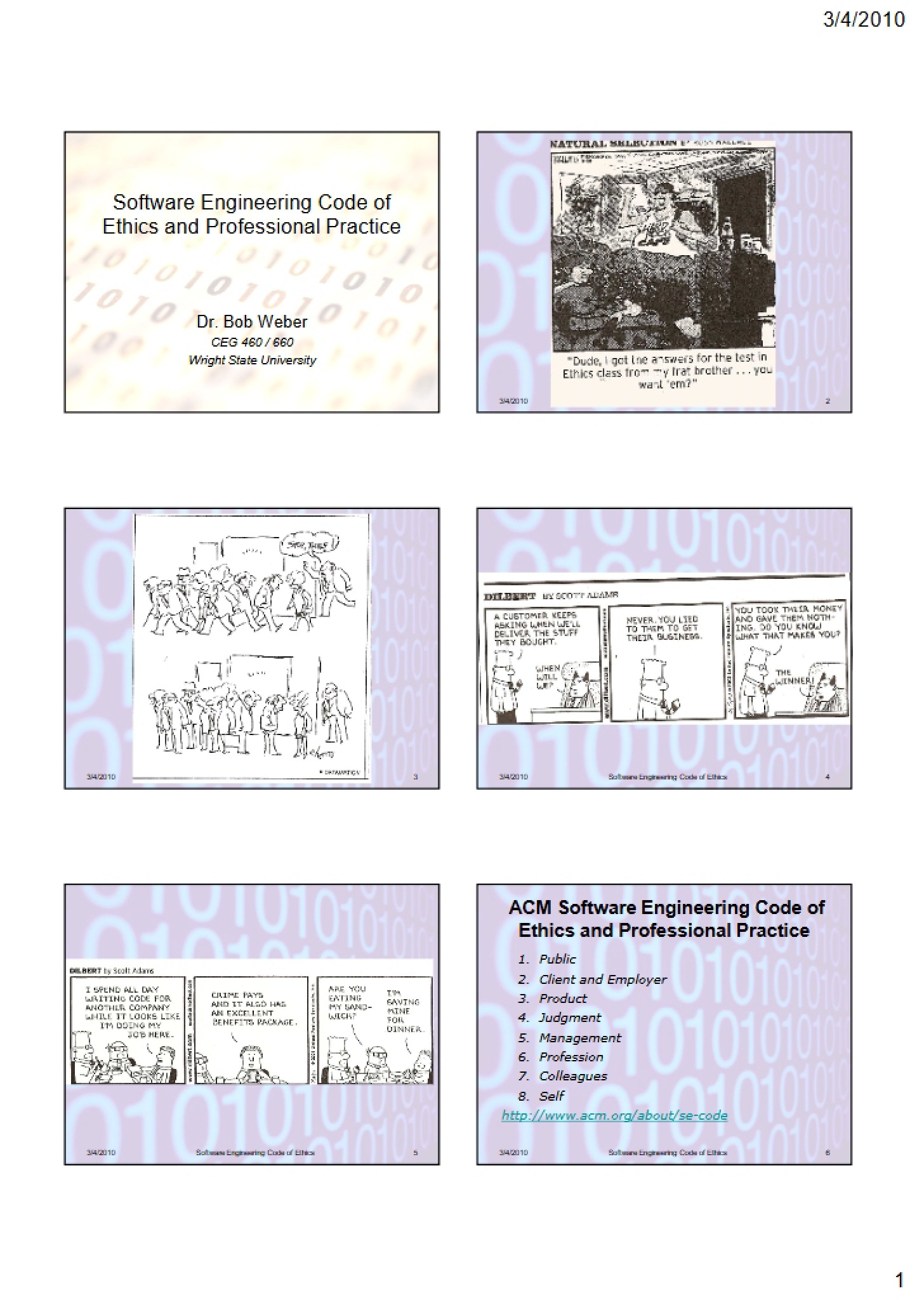 Ethics Code and Professional Practice in Software Engineering