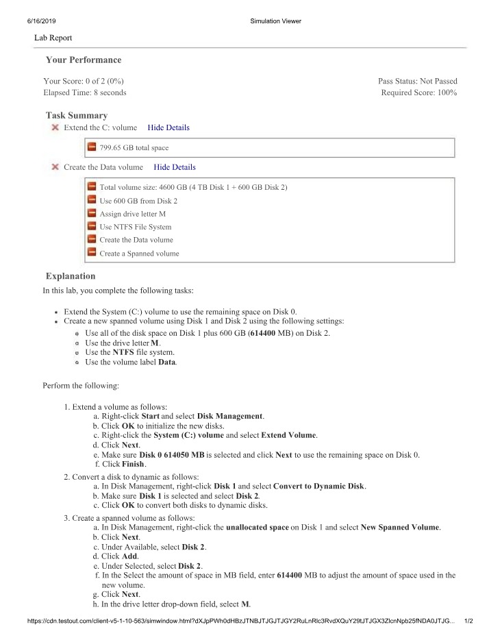 Lab - Creating Spanned and Data Volumes