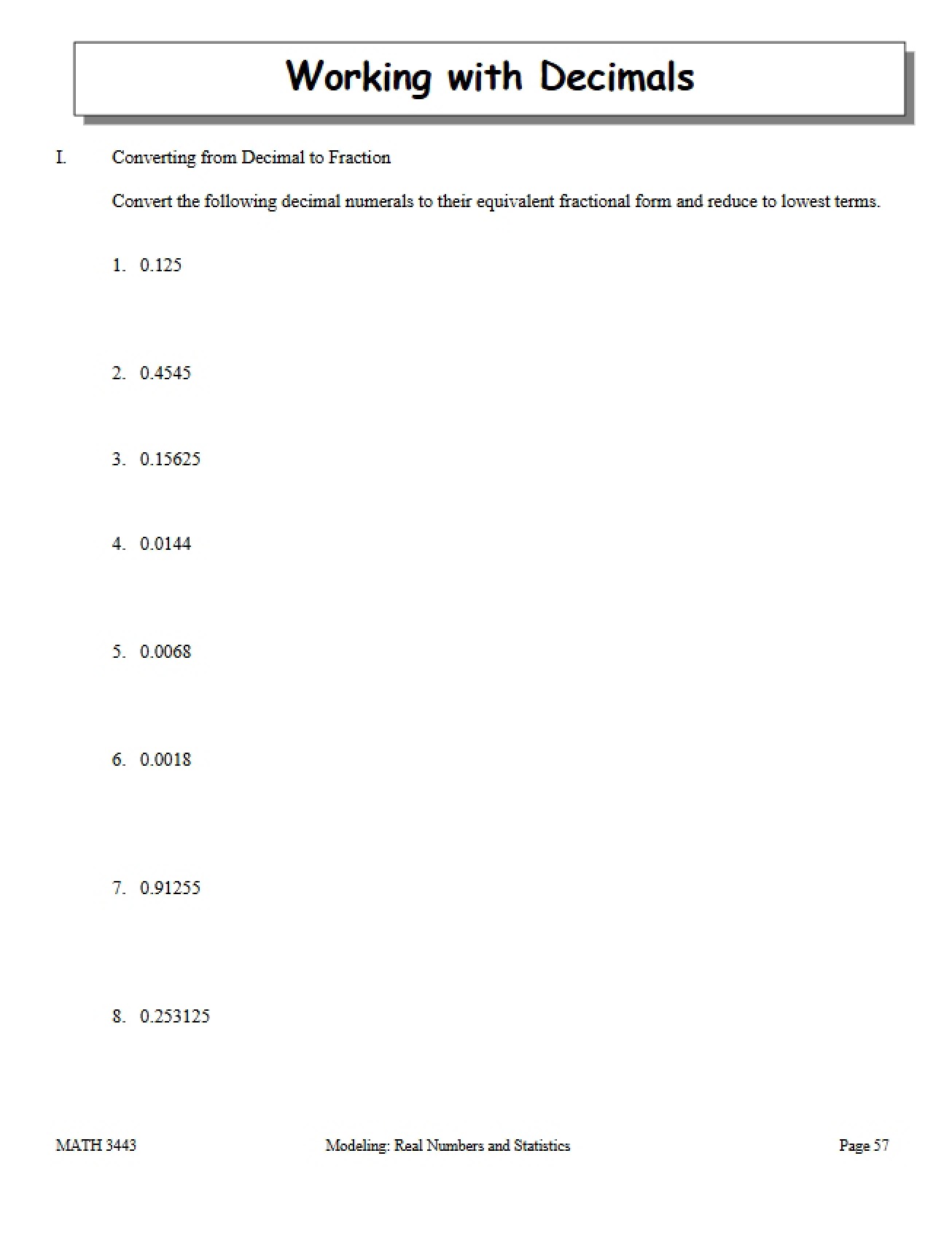 Decimal Operations