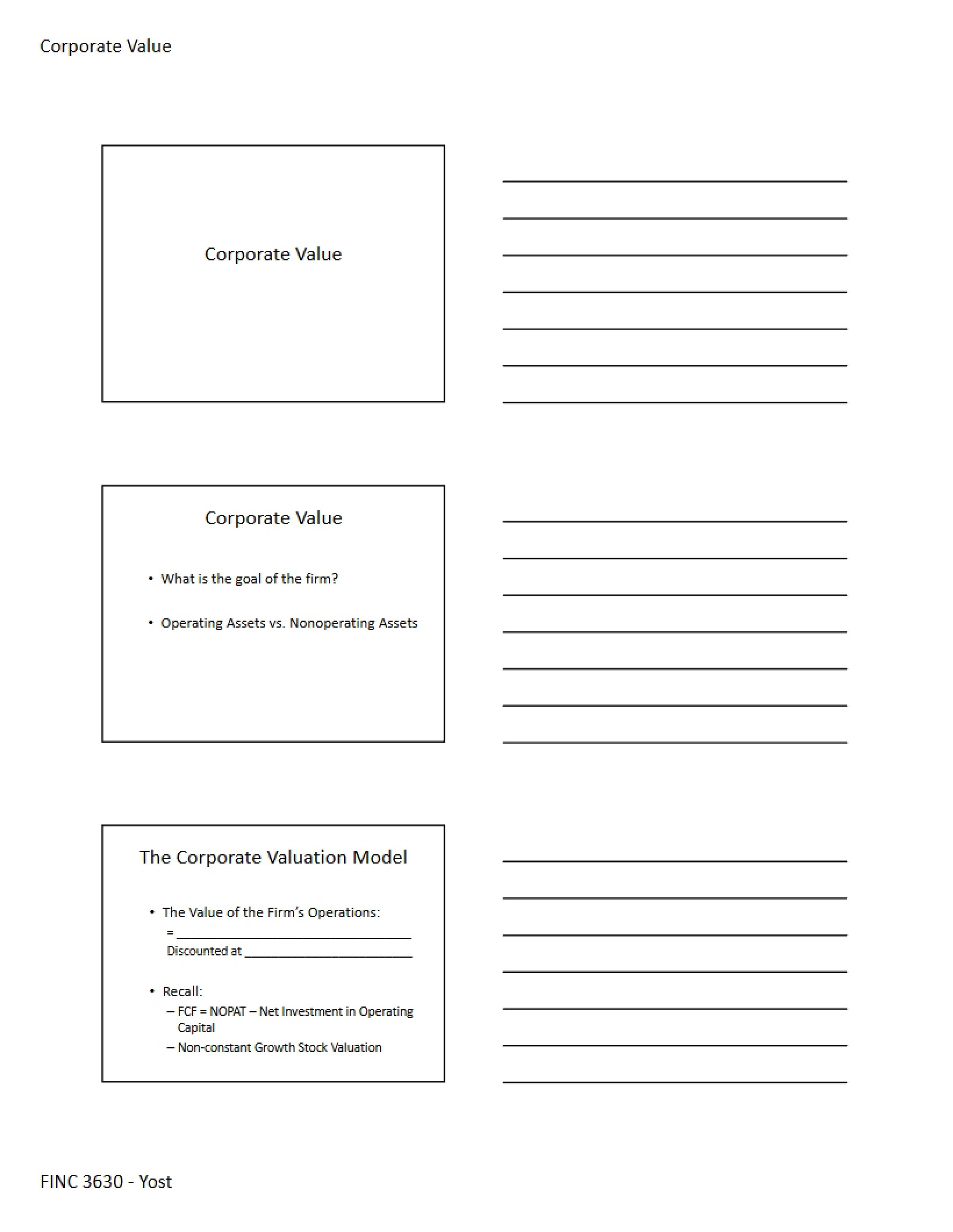 Corporate Valuation