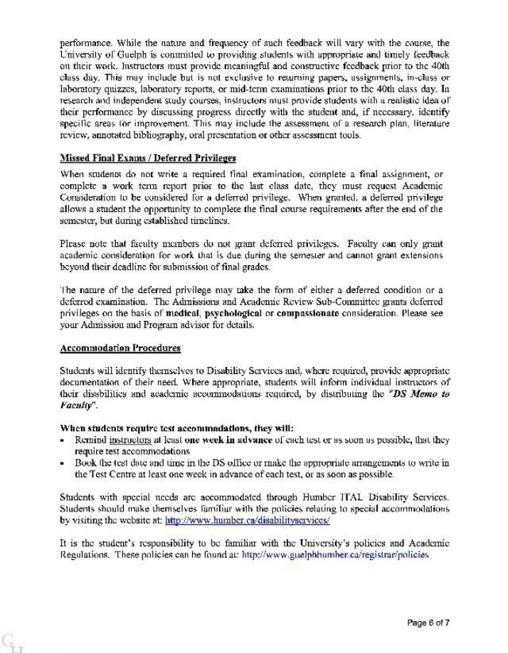 Policies for Deferred Privileges and Missed Final Exams