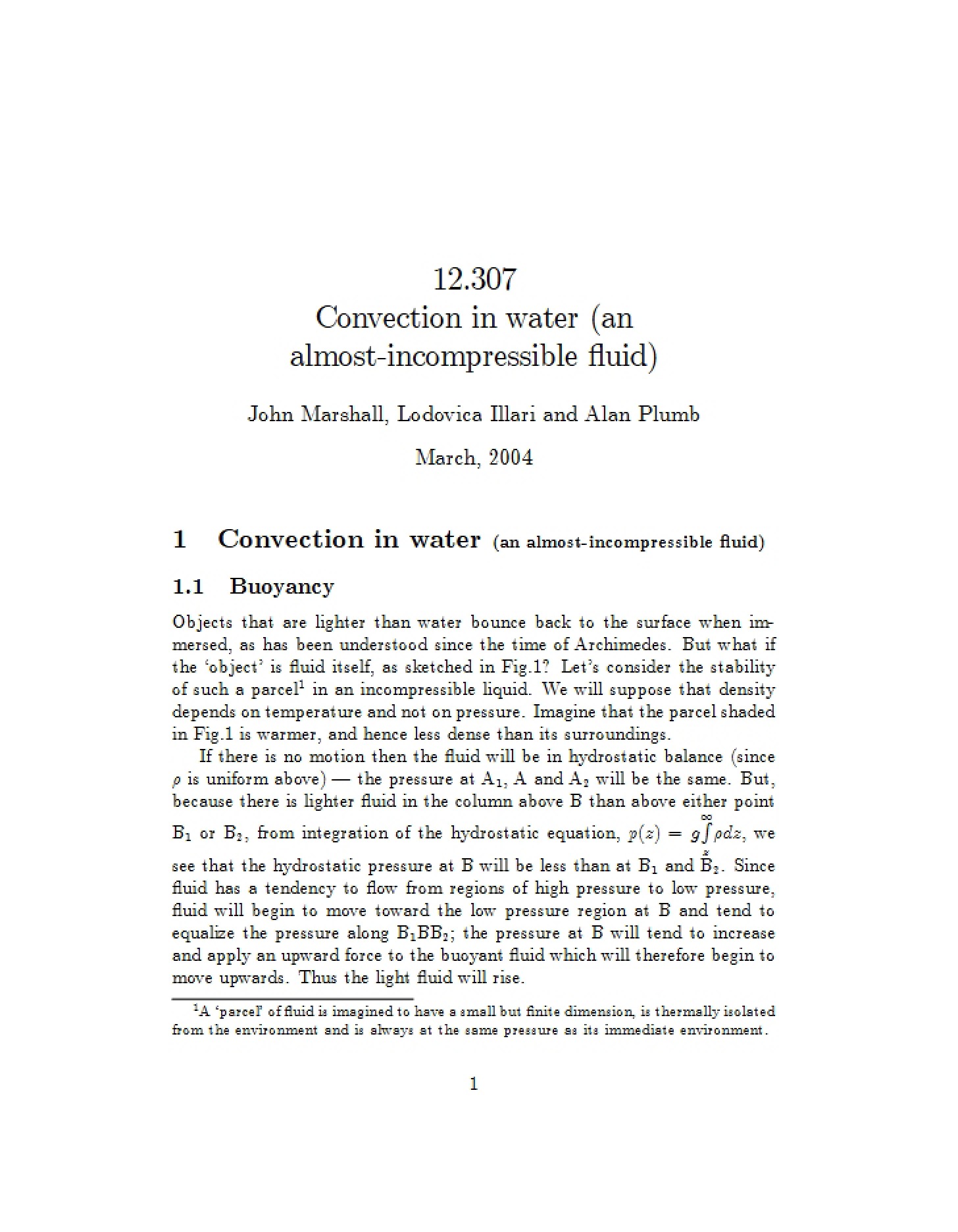 Water Convection