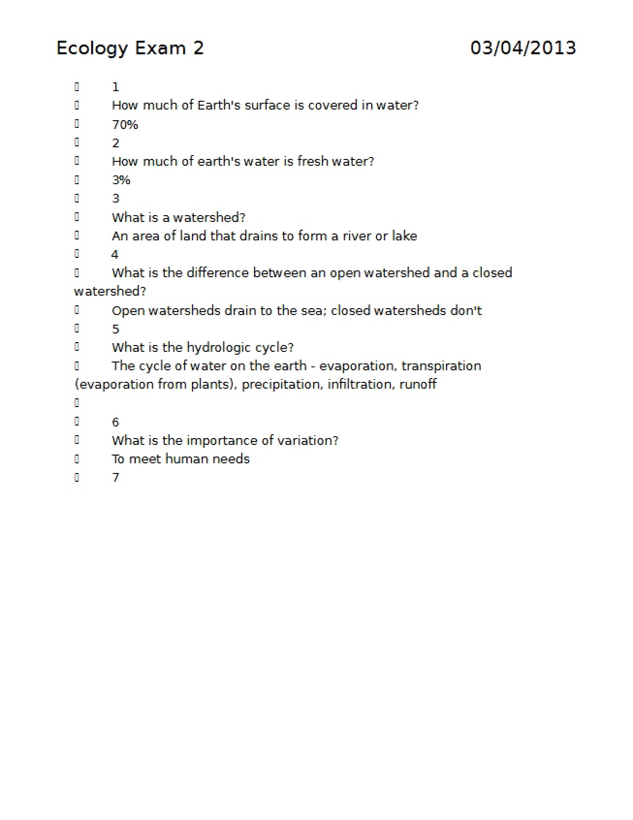 Ecology Exam 2