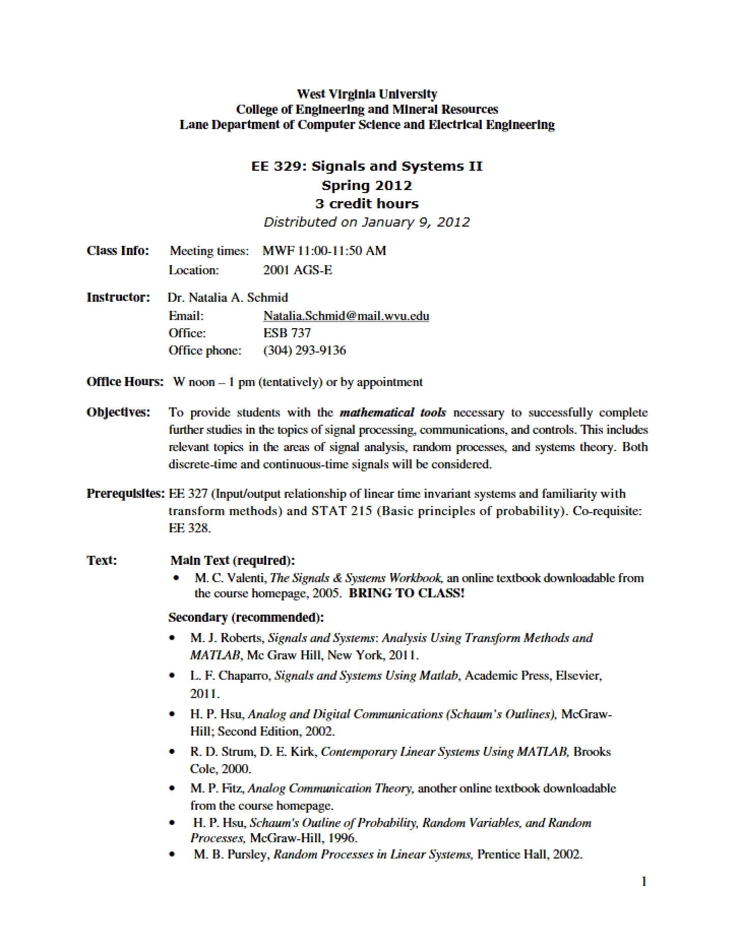 Course Syllabus
