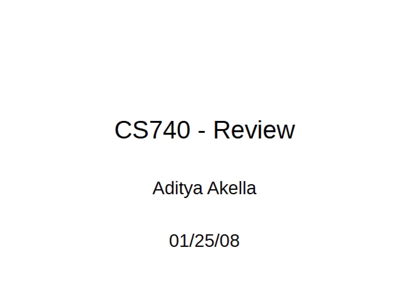 Review Material CS740