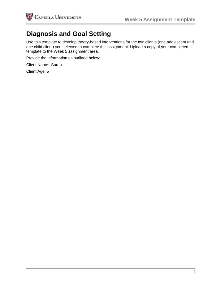 Theory-Based Interventions for Child Client Diagnosis