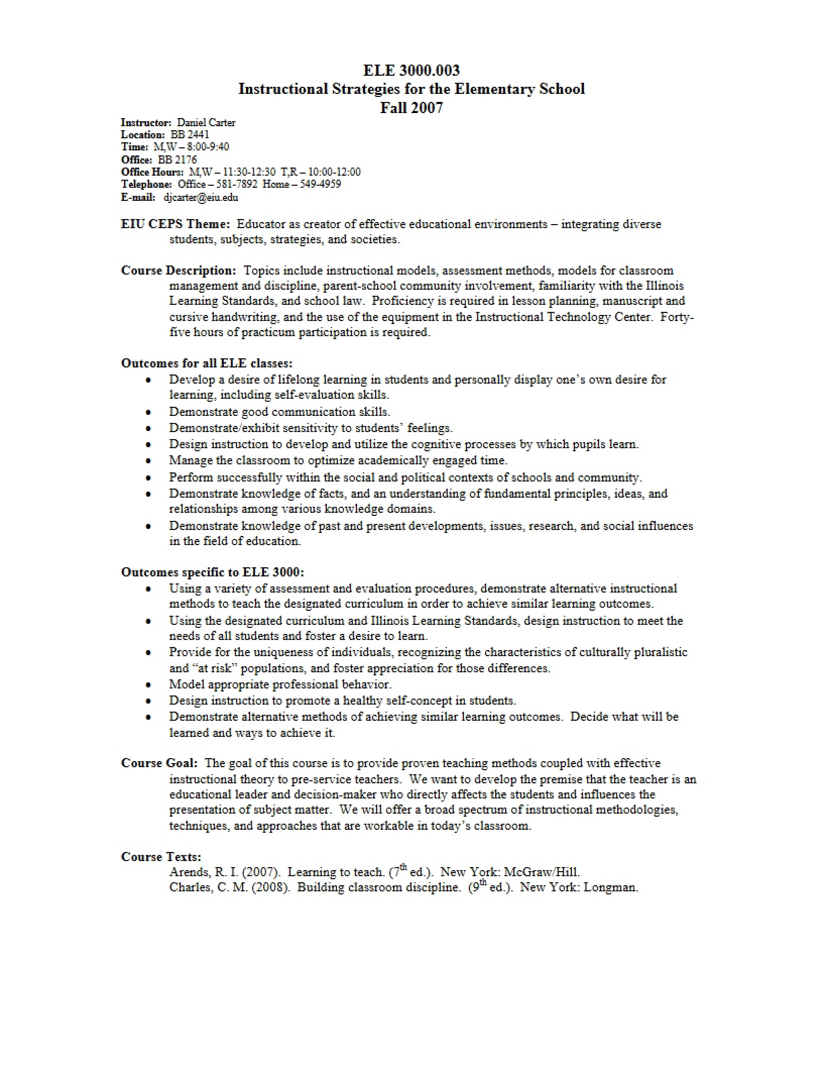 Syllabus - 2 Pages