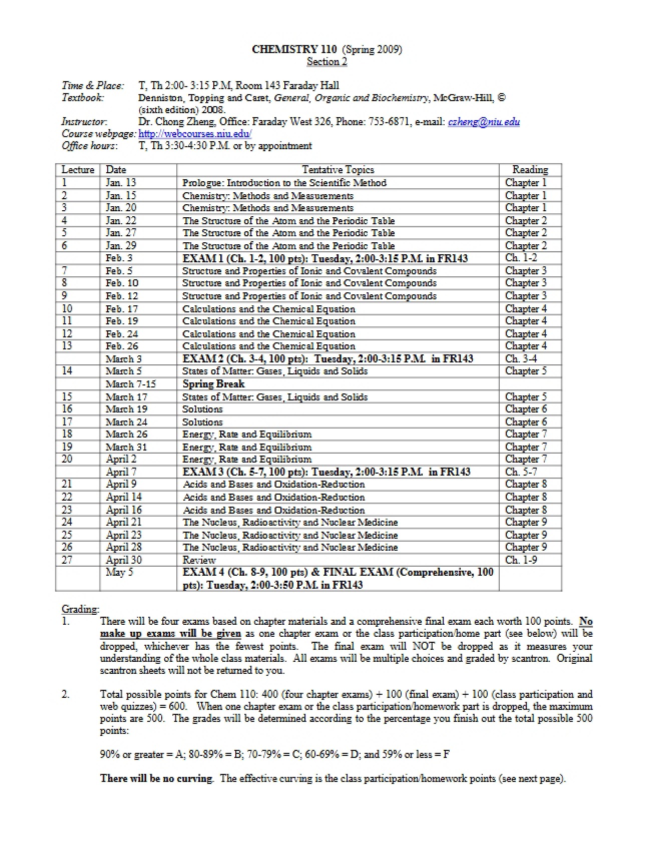 Chemistry Syllabus