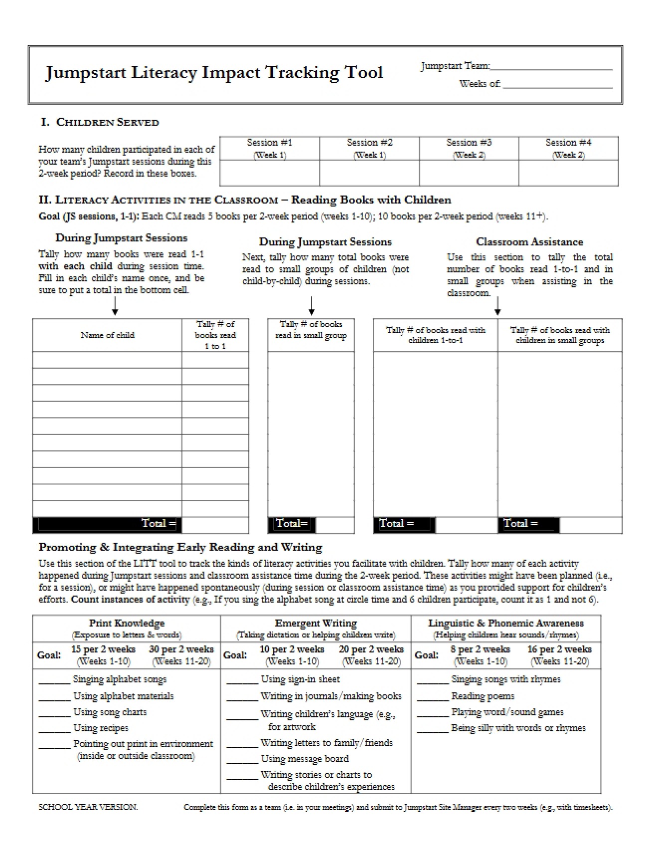 Tool for Tracking Literacy Impact
